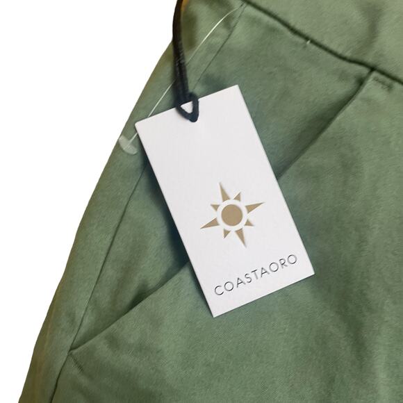 Coastaoro Men’s Cotton Flat Front Shorts Green Size 40 - Picture 2 of 5